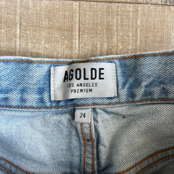 AGOLDE Parker Vintage Cut Off Denim Shorts in Swap Meet Size 24 - Picture 2 of 5